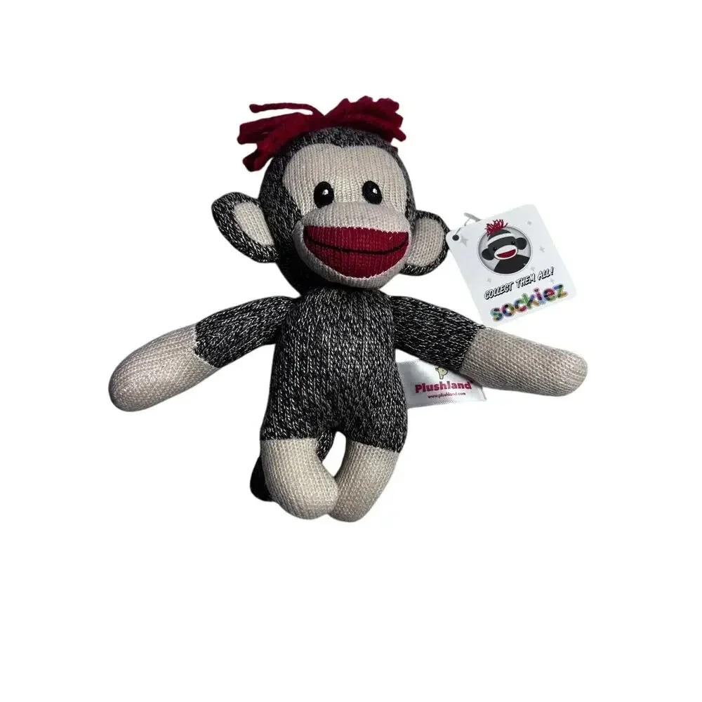 Plushland Sock Monkey Sockiez Plush Animal Toy New With Tag